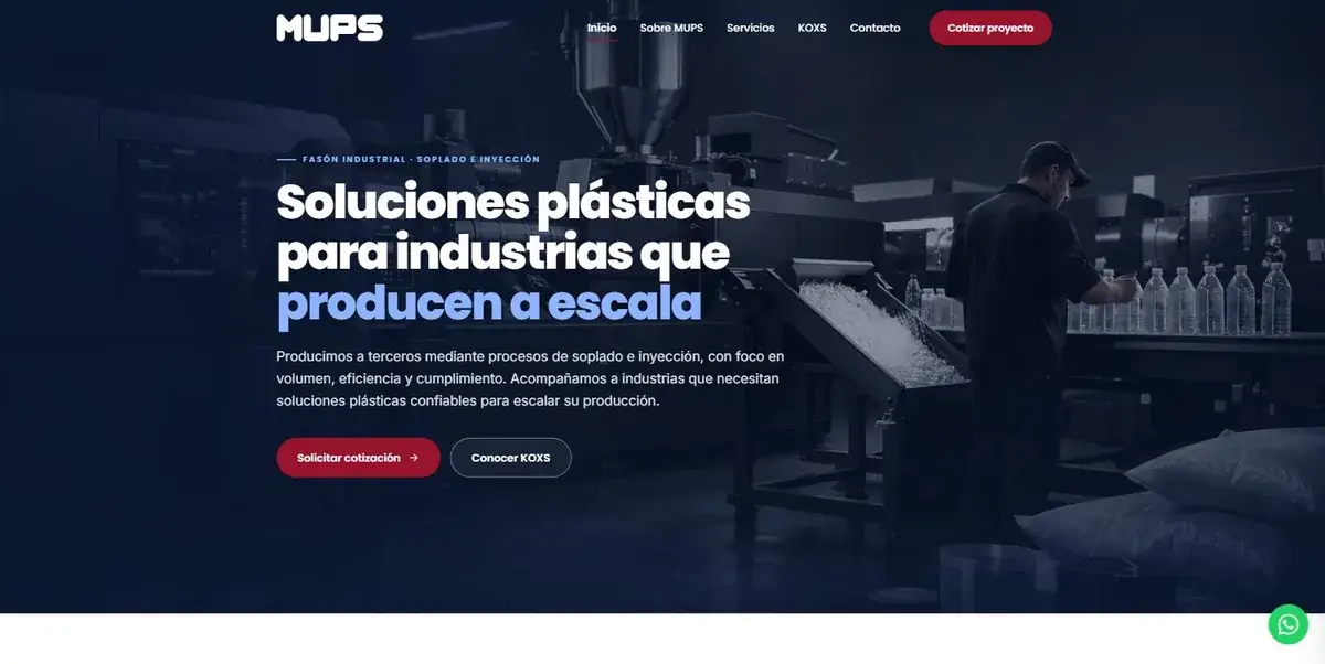 Página de inicio del sitio de MUPS